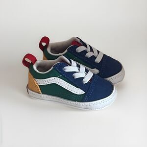 VANS Old Skool Infant Soft Crib Shoe Color Block Suede Size 1